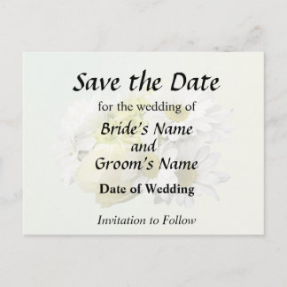 Bouquet in Shades of White and Yellow Announcement Postcard