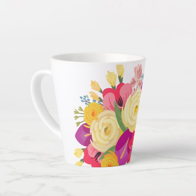 Bouquet Latte Cup (Left Angle)