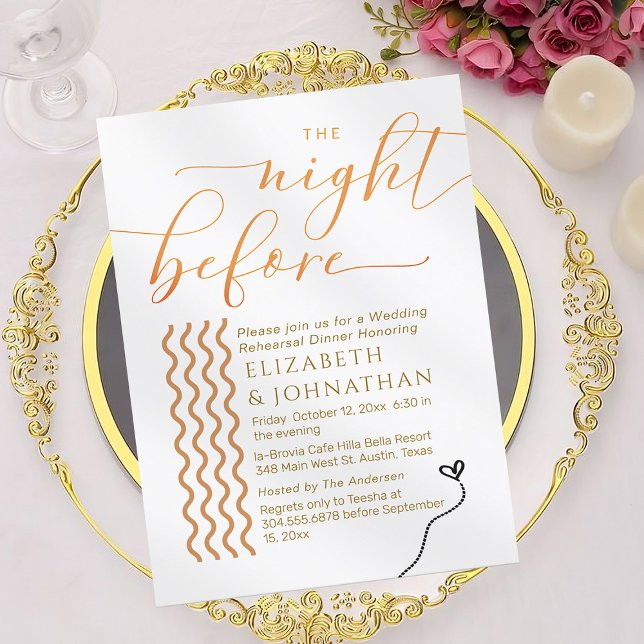 Bouquet Minimal Script The Night Before   Invitati Invitation (Creator Uploaded)