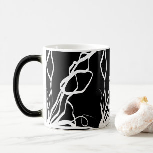 Bouquet Noir: Abstract Black & White Magic Mug