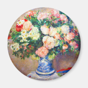 Bouquet of Chrysanthemums and a Japanese Fan Magnet
