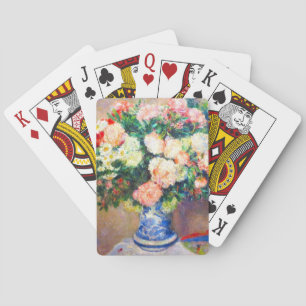 Bouquet of Chrysanthemums and a Japanese Fan Playing Cards