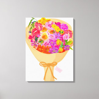 Bouquet of Colourful Flowers Canvas Print