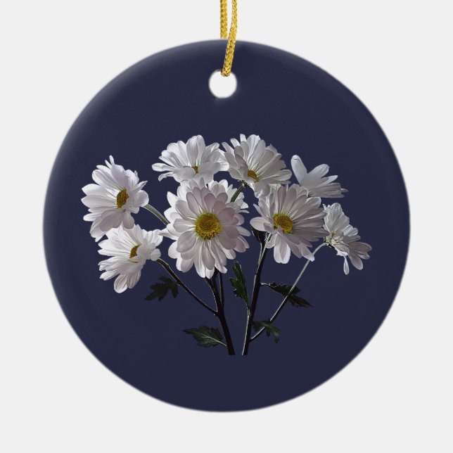Bouquet of Daisies Ceramic Ornament (Front)
