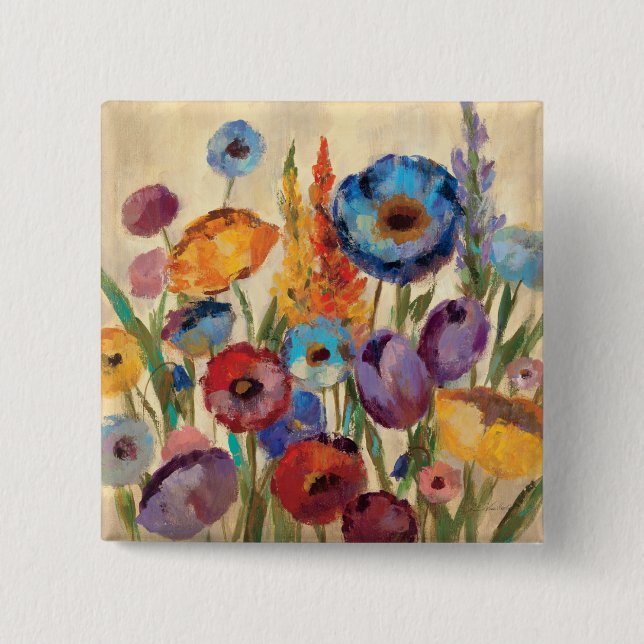 Bouquet of Flowers 15 Cm Square Badge (Front)