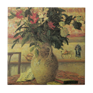 Bouquet of Flowers at Window by Maxine Maufra Ceramic Tile