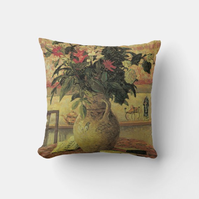Bouquet of Flowers at Window by Maxine Maufra Cushion (Front)