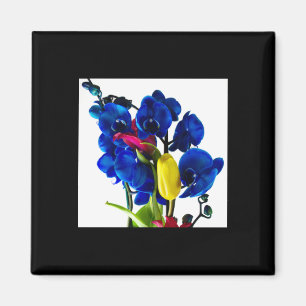 Bouquet Of Flowers - Blue Orchids Magnet
