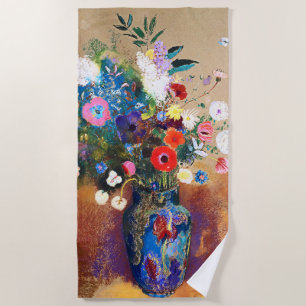 Bouquet of Flowers by Odilon Redon Beach Towel