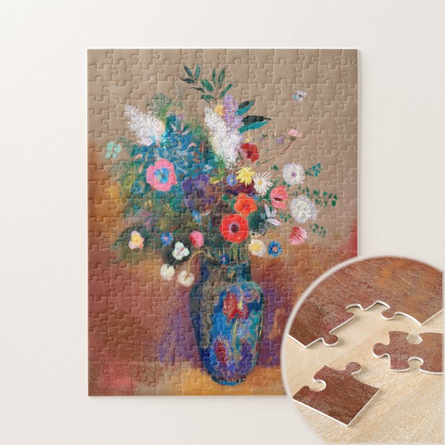 Bouquet of Flowers Card by Odillon Redon Fine Art Jigsaw Puzzle (Creator Uploaded)