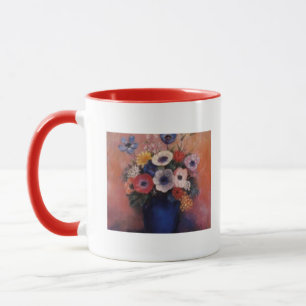 Bouquet-of-flowers-in-a-blue-vase-Odilon Redon Mug