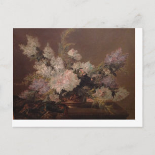 Bouquet of Flowers in a Bronze Cup on an Entablatu Postcard