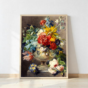 Bouquet of Flowers in a Vase by Johannes van Os Poster