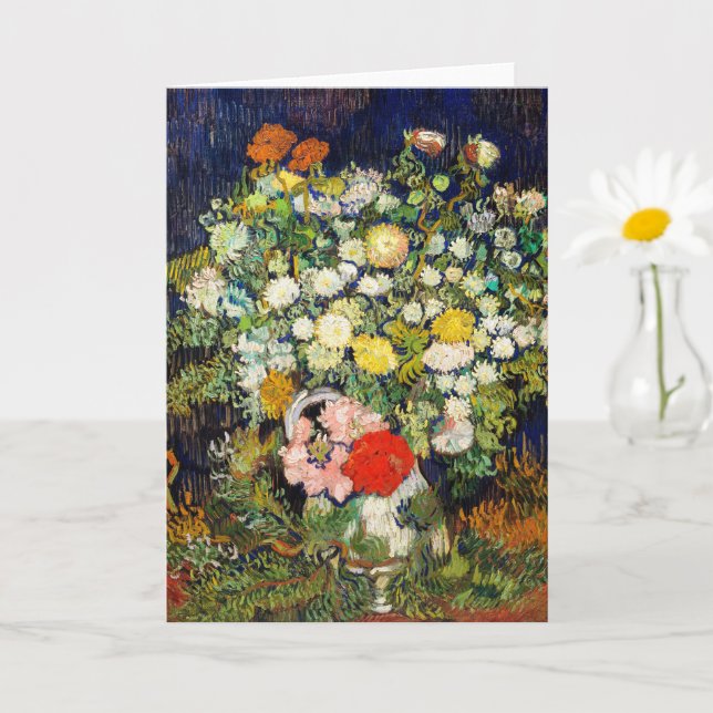 Bouquet of Flowers in a Vase by Vincent Van Gogh  Card (Small Plant)