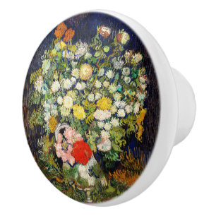 Bouquet of Flowers in a Vase by Vincent Van Gogh Ceramic Knob