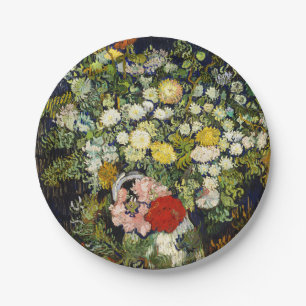 Bouquet of Flowers in a Vase by Vincent Van Gogh Paper Plate