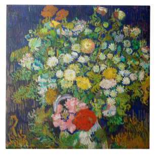 Bouquet of Flowers in a Vase, Van Gogh Ceramic Tile