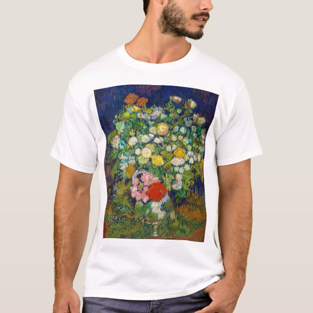 Bouquet of Flowers in a Vase, Van Gogh T-Shirt (Front)
