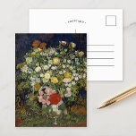 Bouquet of Flowers in a Vase | Vincent van Gogh Postcard<br><div class="desc">Bouquet of Flowers in a Vase (1890) | Original artwork by famous Dutch artist Vincent Van Gogh (1853-1890). The painting depicts a still life with a full bouquet of mixed flowers in a vase.

Use the design tools to add custom text or personalise the image.</div>