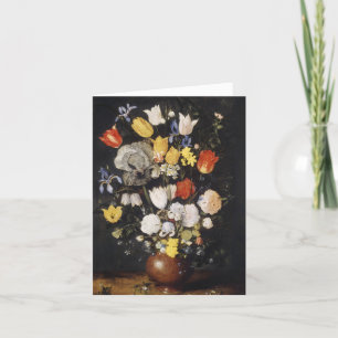 Bouquet of Flowers in an Earthenware Vase (1610) Holiday Card