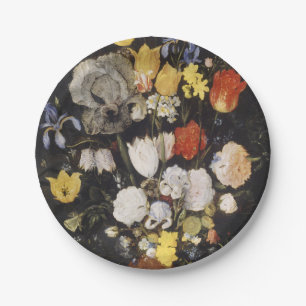 Bouquet of Flowers in an Earthenware Vase (1610) Paper Plate