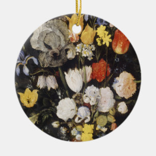 Bouquet of Flowers in an Earthenware Vase Ceramic Ornament