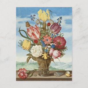 Bouquet of Flowers on a Ledge Ambrosius Bosschaert Postcard