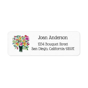 Bouquet of flowers return address label