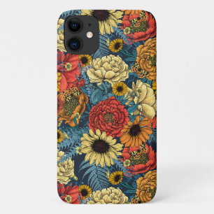 Bouquet of flowers- roses, peonies, daisies ans fe iPhone 11 case