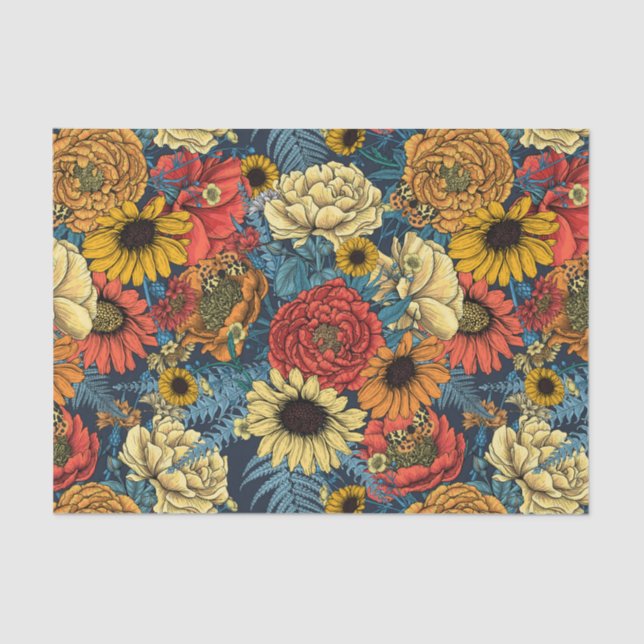 Bouquet of flowers- roses, peonies, daisies ans fe tissue paper (Front)