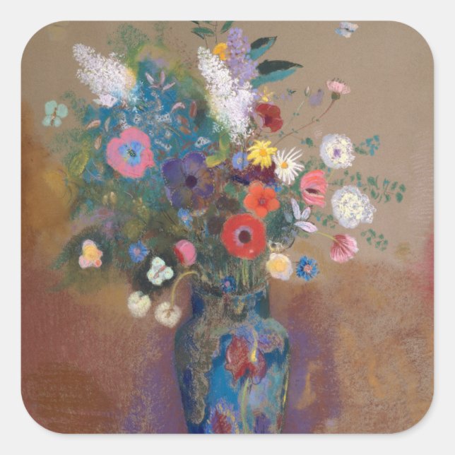 Bouquet of Flowers Square Sticker (Front)