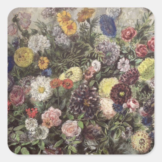 Bouquet of Flowers Square Sticker (Front)