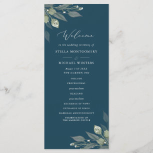 Bouquet of Greenery Wedding Program