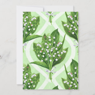 Bouquet of lilly of the valley flowers on green