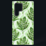 Bouquet of lilly of the valley flowers on green samsung galaxy case<br><div class="desc">Bouquet of painted with watercolors lily of the valley flowers seamless pattern design</div>