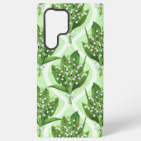 Bouquet of lilly of the valley flowers on green