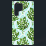 Bouquet of lily of the valley flowers on blue samsung galaxy case<br><div class="desc">Bouquet of painted with watercolors lily of the valley flowers seamless pattern design</div>