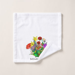 Bouquet of Monthly Birth Flowers Bath Towel Set