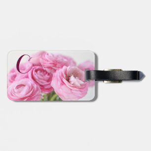 Bouquet of pink ranunculus luggage tag