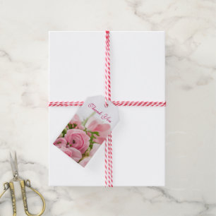 Bouquet Of Pink Roses 40th Birthday Gift Tags