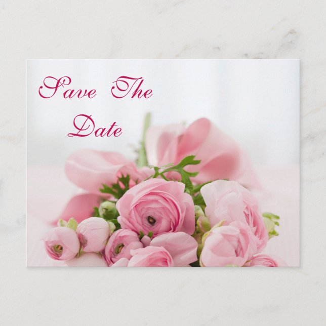 Bouquet Of Pink Roses 95th Birthday Save The Date Announcement Postcard (Front)