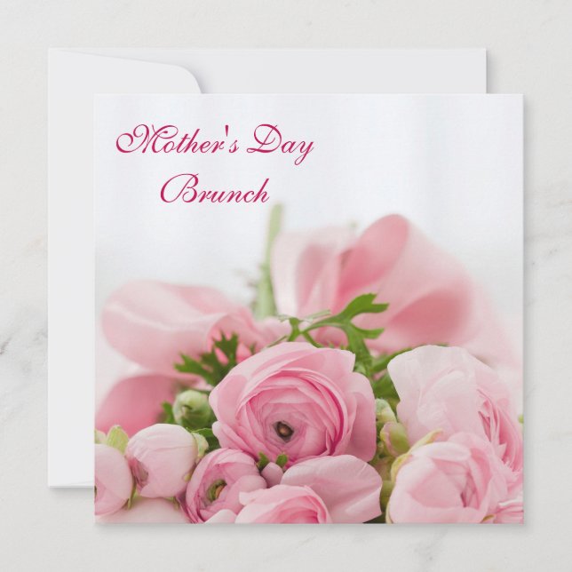 Bouquet Of Pink Roses Mother's Day Brunch Invitation (Front)