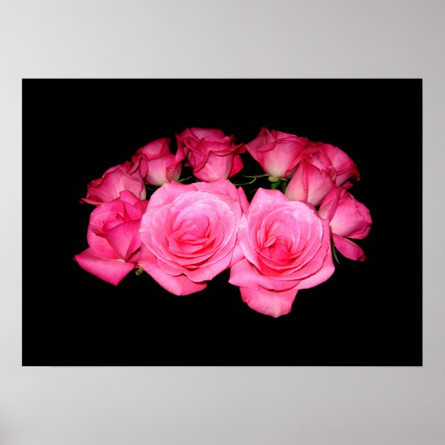 Bouquet of pink roses poster (Front)