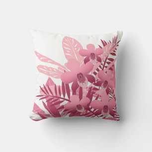 Bouquet of pink tropical plants cushion