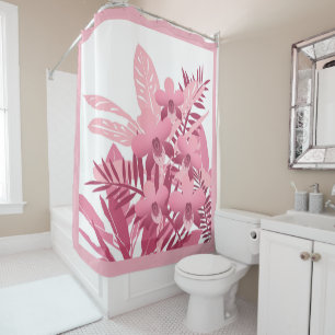 Bouquet of pink tropical plants shower curtain