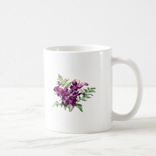 Bouquet of Purple Orchids With Ferns Coffee Mug