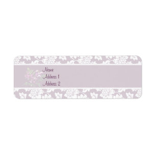 Bouquet of Purple Orchids With Ferns invitation Return Address Label