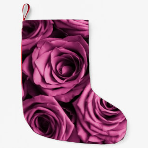 Bouquet of purple roses, flowers floral background small christmas stocking
