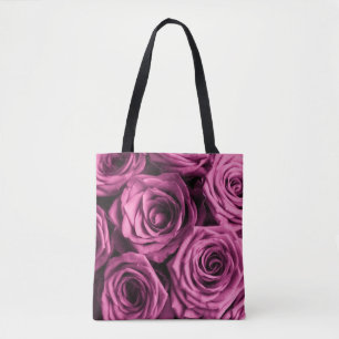 Bouquet of purple roses, flowers floral background tote bag