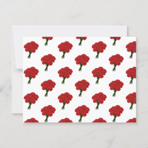 Bouquet of Red Carnations – Elegant Romantic Art Postcard